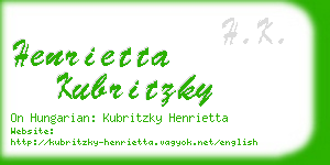 henrietta kubritzky business card